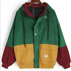 Colorblock 90s retro jacket, L